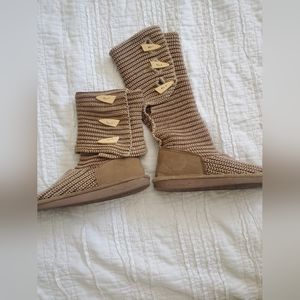 Womens Bearpaw knit foldover boots
